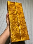 Top-quality genuine golden nanmu wood with dense gentian and phoenix tail patterns, widened document weight  AAA000005259