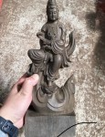Black oil! Brand new! Flawless! Pure solid wood! Whole wood carving!! Vietnamese agarwood Guanyin large ornament AAA000005255