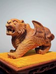 Purely handmade Taihang thuja root carving ornaments handle wood carving exquisite carving "divine beast tiger" tiger roars to make money AAA000005232