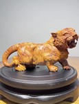 Purely handmade Taihang thuja root carving ornaments handles wood carving fine carving "Tiger roars to make money" tiger AAA000005235