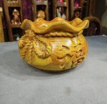 Brand new camphor wood solid wood carved treasure bowl, one-piece forming AAA000005253